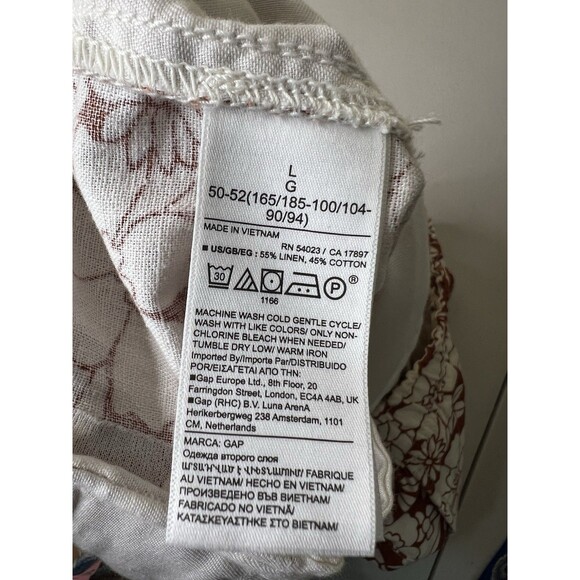 Gap Shorts Mens Large Multicolor Floral Linen Blend 7” Inseam Vacation Tropical - Picture 4 of 11